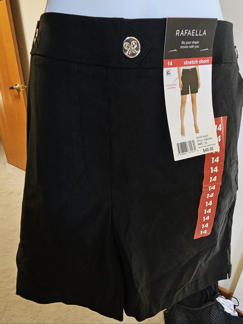 NWT Rafaella Black Stretch Bermuda Shorts